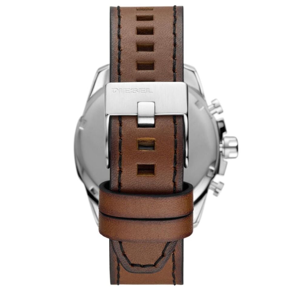 Diesel DZ4599 Quartz Deri Kahverengi Mavi Kadran 10 ATM 43 mm Erkek Kol Saati