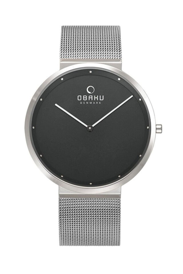 Obaku Denmark V230GXCBMC Quartz Hasır Gri Siyah Kadran 42 mm Erkek Kol Saati