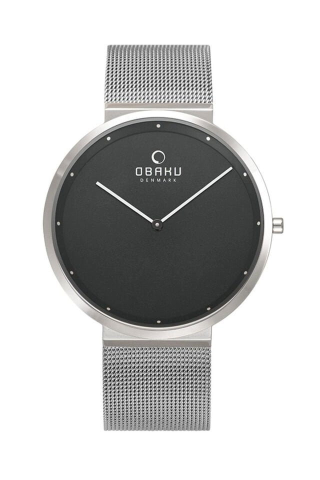 Obaku Denmark V230GXCBMC Quartz Hasır Gri Siyah Kadran 42 mm Erkek Kol Saati