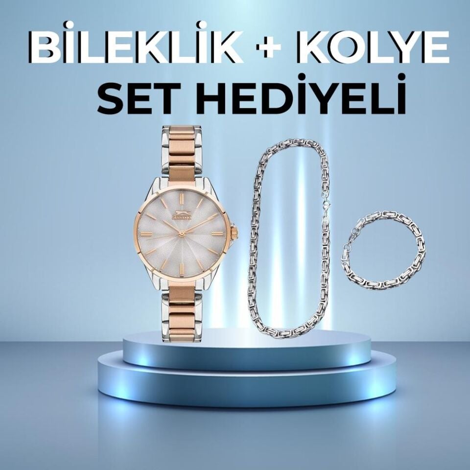 Slazenger SL.09.2023.3.04 36 mm Gri\Rose Kadın Kol Saati