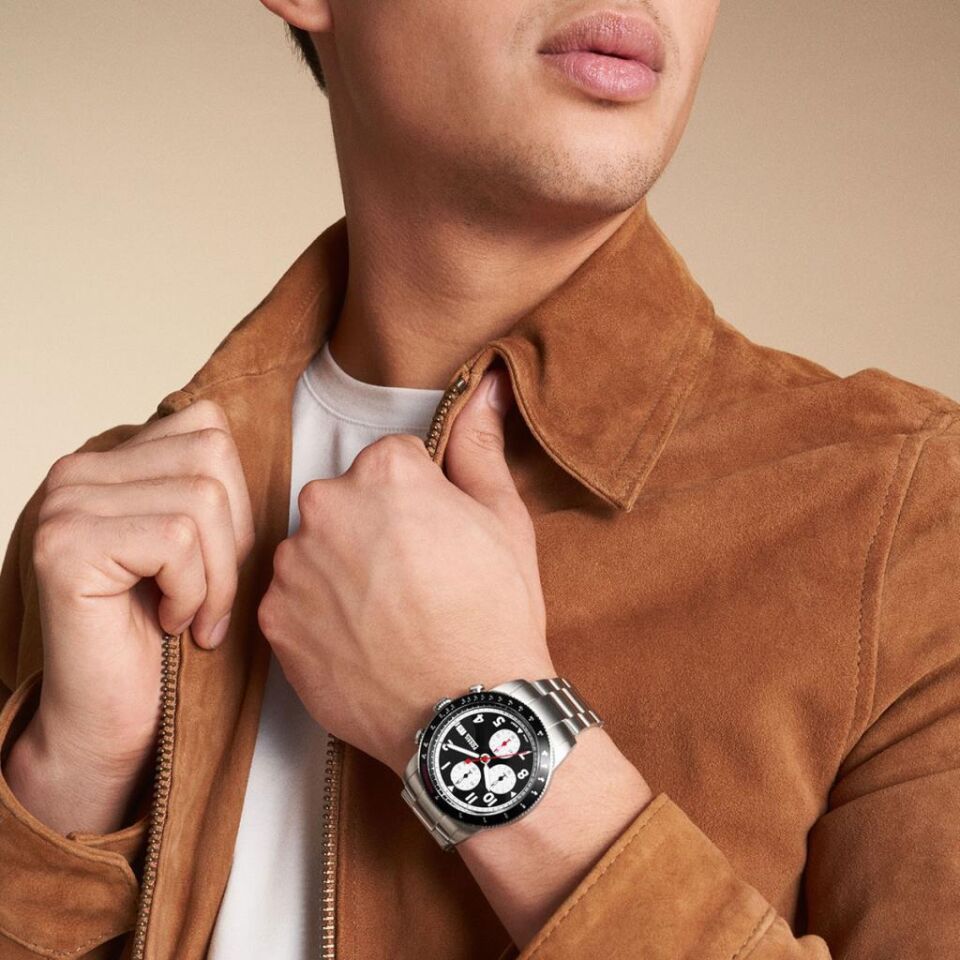 Fossil FFS6045 Quartz Çelik Gri Siyah Kadran 42 mm Erkek Kol Saati