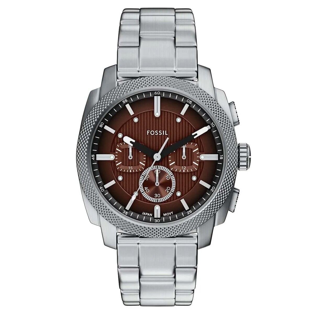 Fossil FFS6144 Quartz Çelik Gri Bordo Kadran 44 mm Erkek Kol Saati