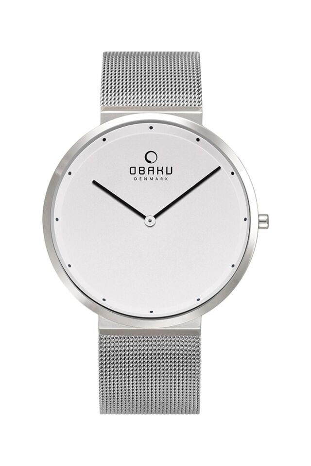 Obaku Denmark V230GXCWMC Quartz Hasır Gri Beyaz Kadran 42 mm Erkek Kol Saati