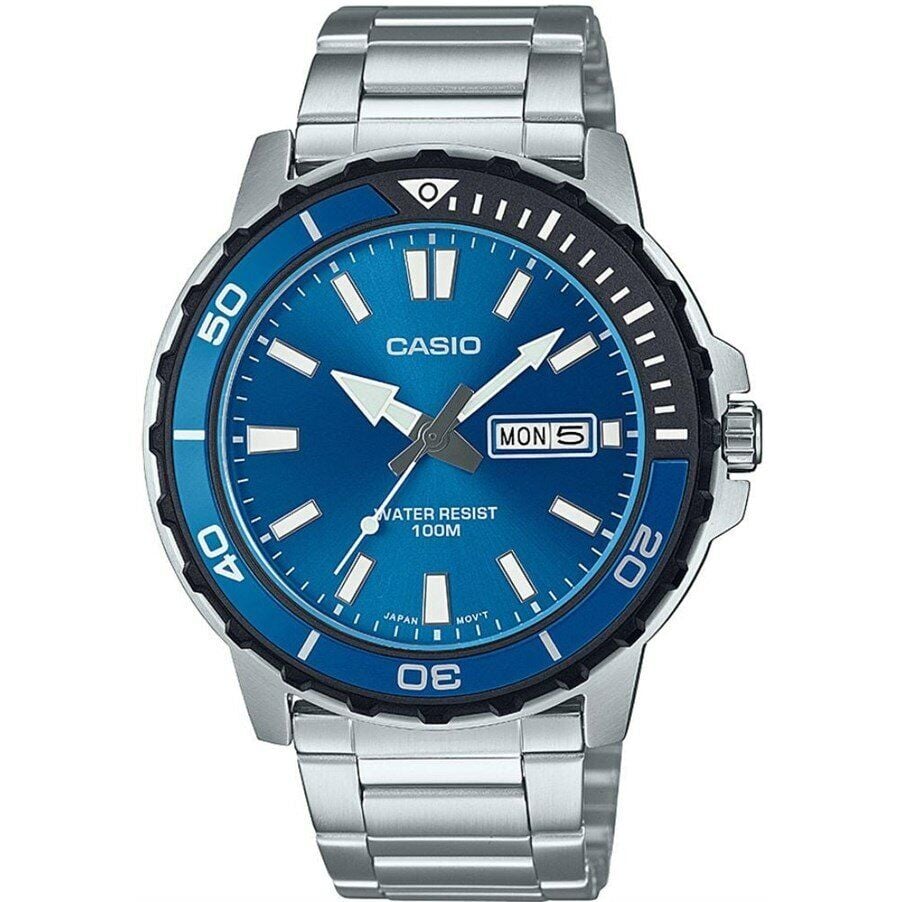 Casio MTD-125D-2A1VDF Quartz Çelik Gri Lacivert Kadran 46 mm Erkek Kol Saati