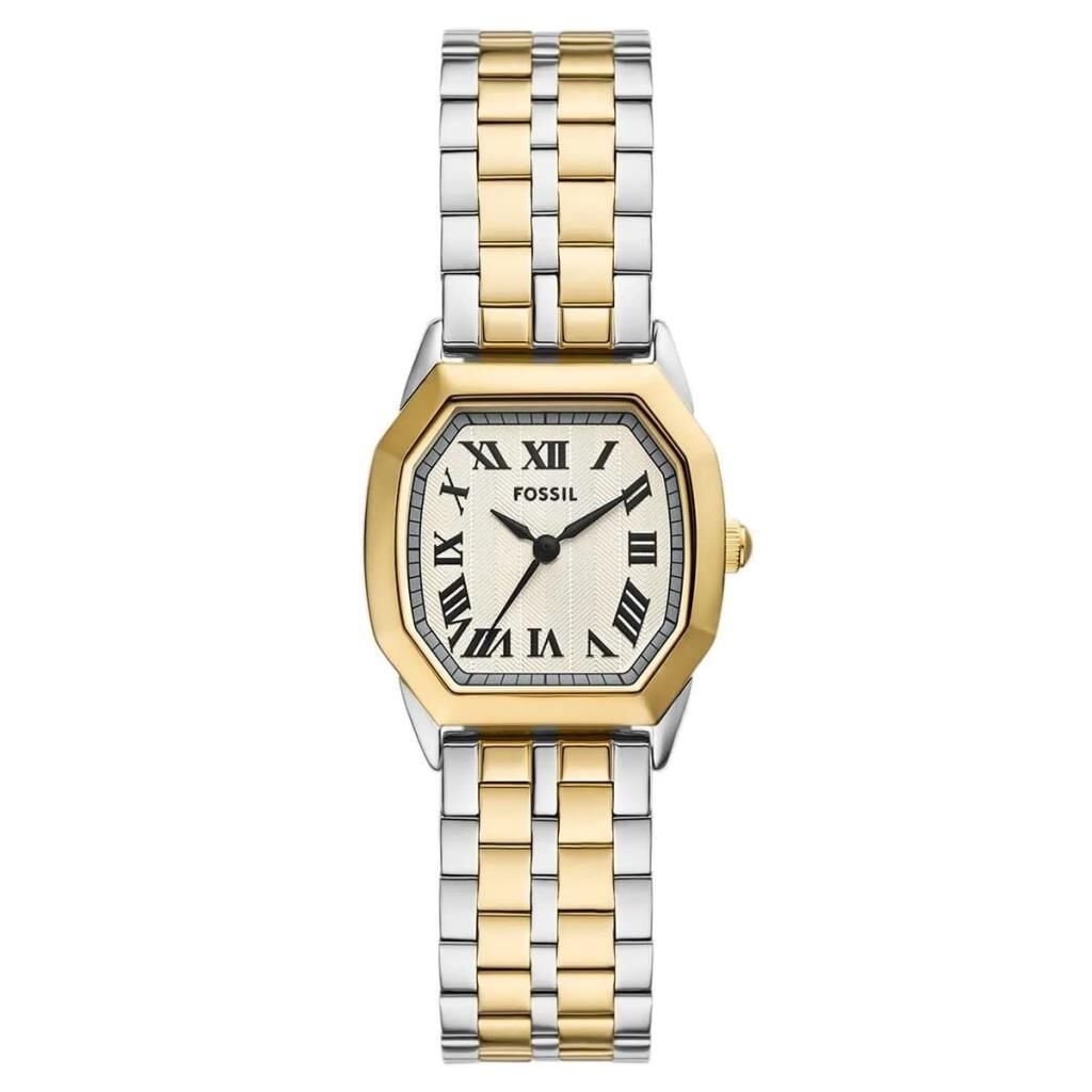 Fossil FES5362 Quartz Çelik Altın/Gri Krem Kadran 27 mm Kadın Kol Saati