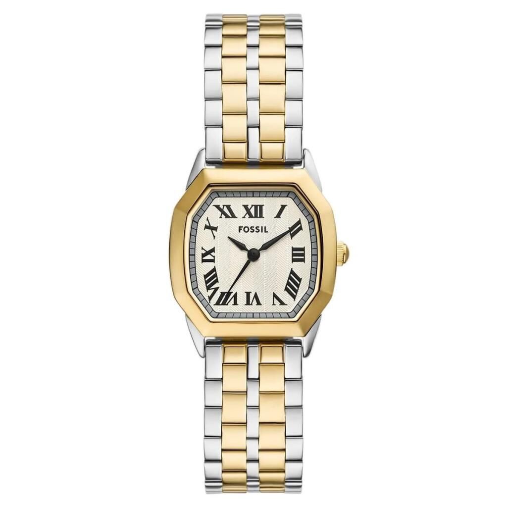 Fossil FES5362 Quartz Çelik Altın/Gri Krem Kadran 27 mm Kadın Kol Saati