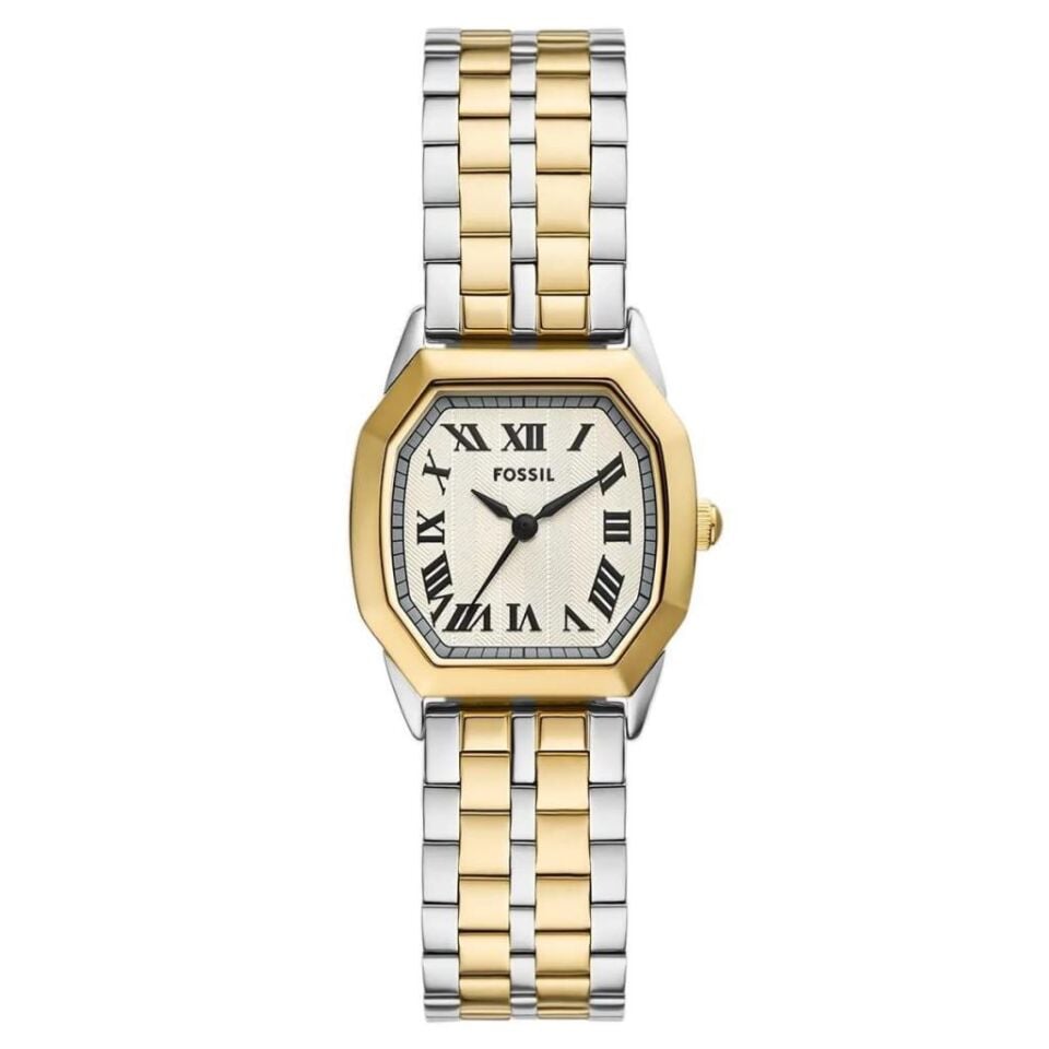 Fossil FES5362 Quartz Çelik Altın/Gri Krem Kadran 27 mm Kadın Kol Saati