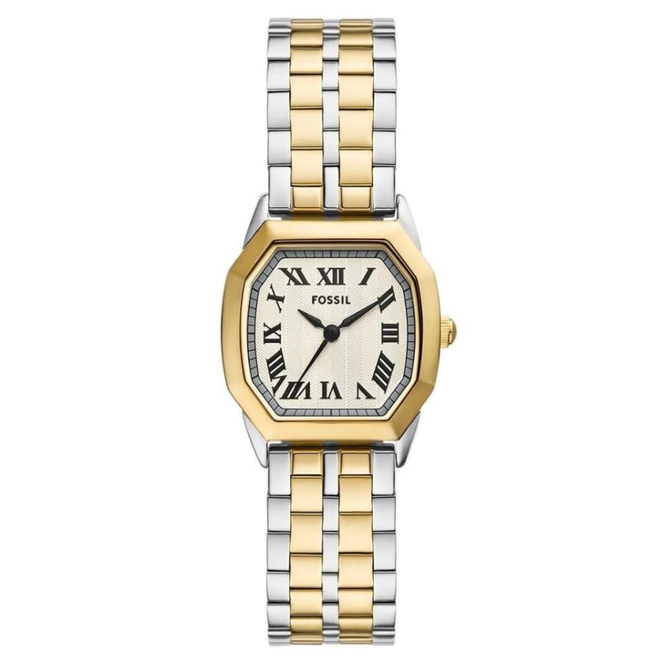 Fossil FES5362 Quartz Çelik Altın/Gri Krem Kadran 27 mm Kadın Kol Saati