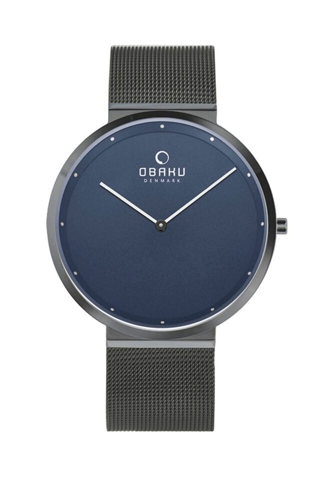 Obaku Denmark V230GXJLMJ Quartz Çelik-Hasır Siyah Safir 42 mm Erkek Kol Saati