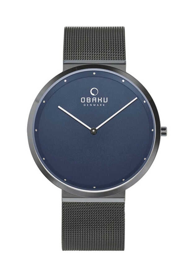 Obaku Denmark V230GXJLMJ Quartz Çelik-Hasır Siyah Safir 42 mm Erkek Kol Saati
