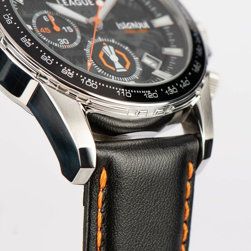 Jacques Lemans EL-102C Uefa Europa League Istanbul Quartz Deri Siyah 10 ATM 42 mm Erkek Kol Saati