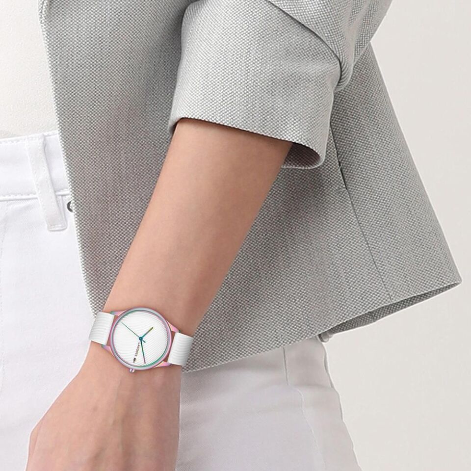 Lacoste 2001353 Quartz Silikon Beyaz Renkli Kasa 36 mm Kadın Kol Saati