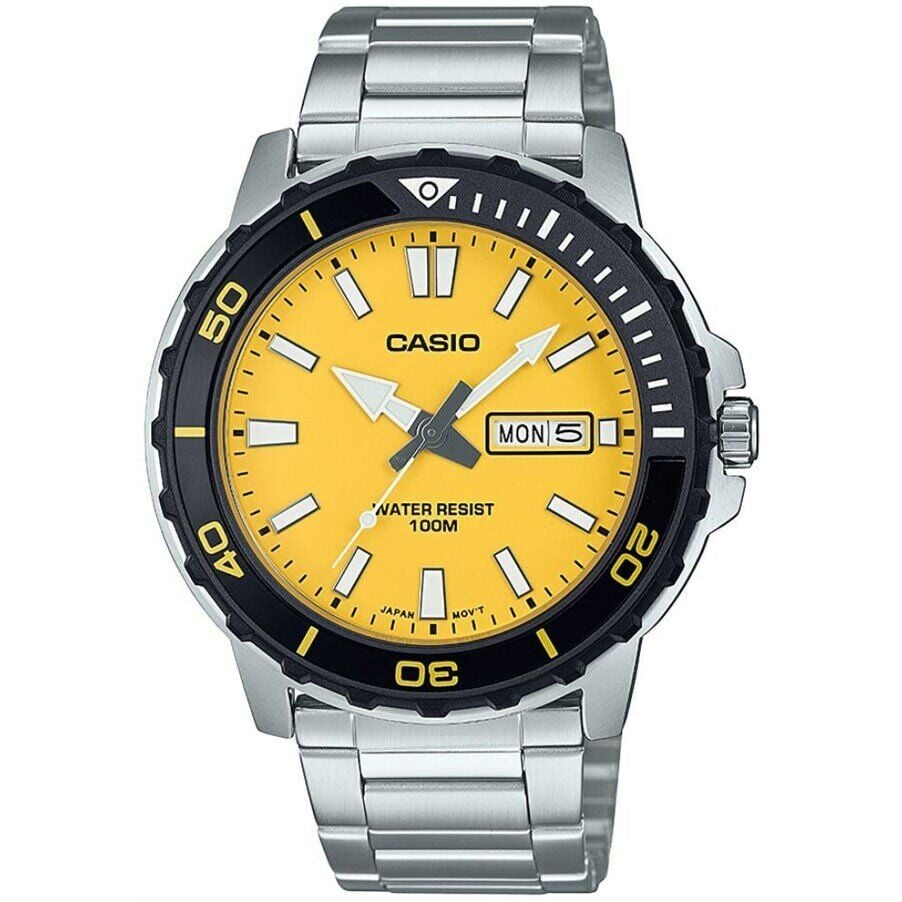 Casio MTD-125D-9AVDF Quartz Çelik Gri Turuncu Kadran 10 ATM Erkek Kol Saati