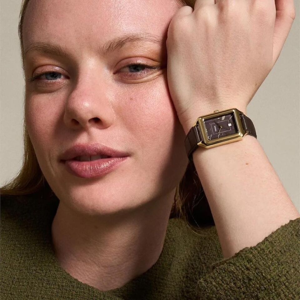 Fossil FES5367 Quartz Deri Kahverengi 23 mm Takvimli Kadın Kol Saati