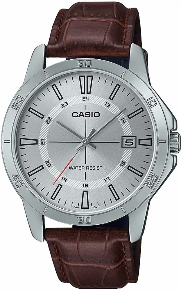 Casio MTP-V004L-7CUDF Quartz Deri Kahverengi Gri Kadran 42 mm Erkek Kol Saati