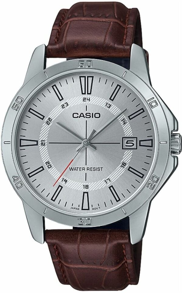 Casio MTP-V004L-7CUDF Quartz Deri Kahverengi Gri Kadran 42 mm Erkek Kol Saati