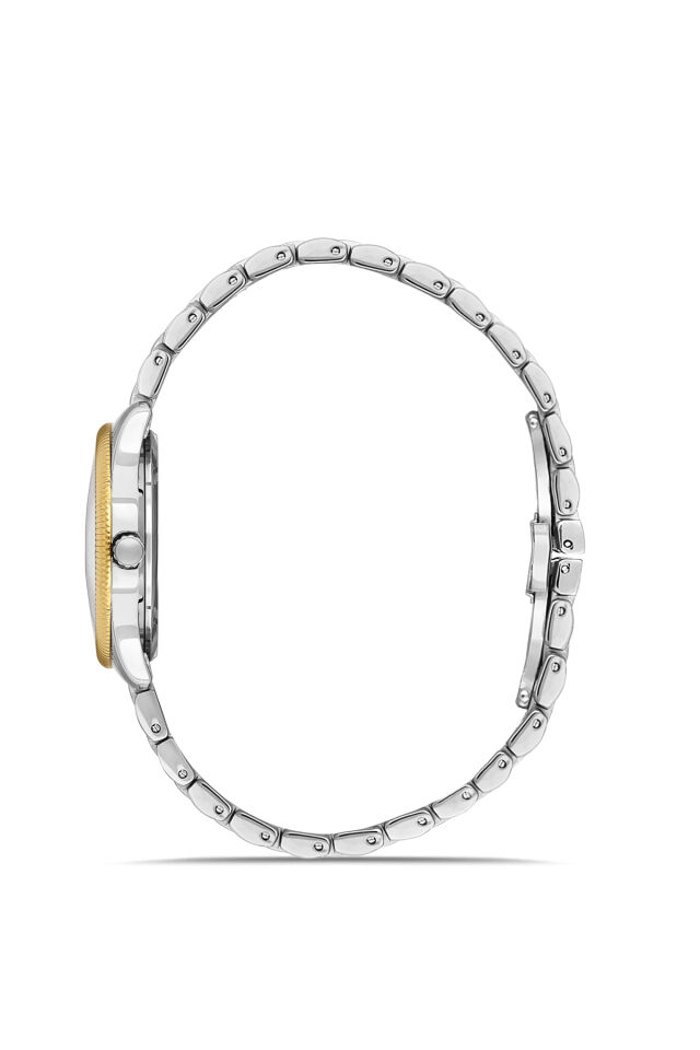 Ferro FL21512AWT-D Quartz Gri Sarı Çelik Kordon 30 mm Kadın Kol Saati