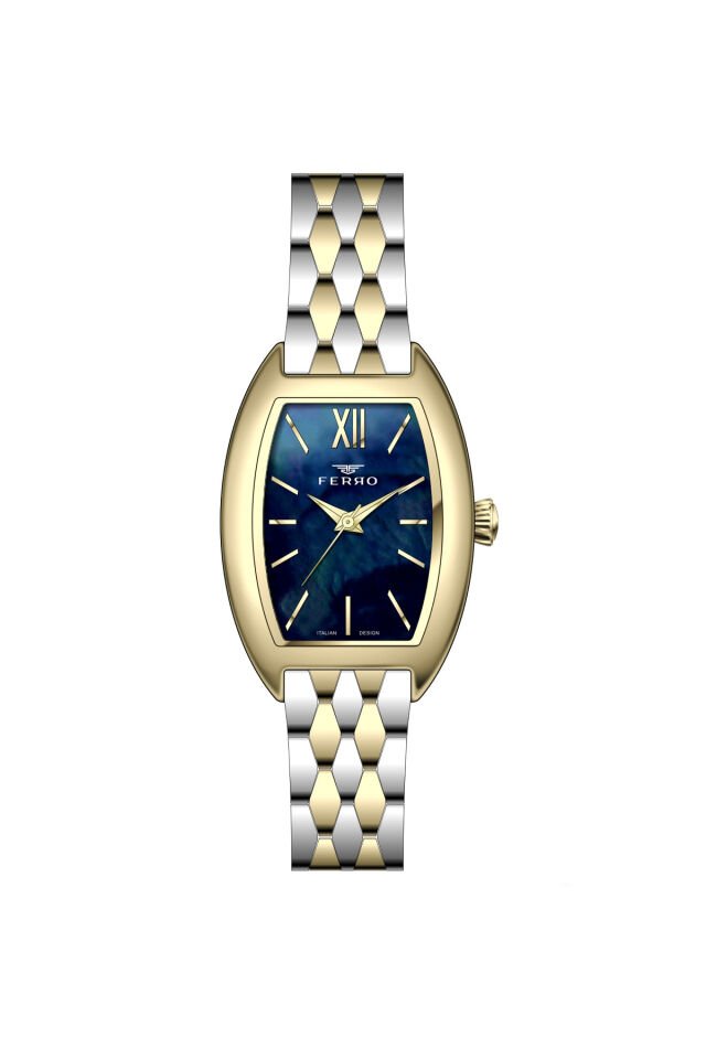 Ferro Sarı ve Gümüş Çelik Kordon Kadın Kol Saati FL21769AWT-D3 3ATM Su Geçirmez 2 Yıl Garantili