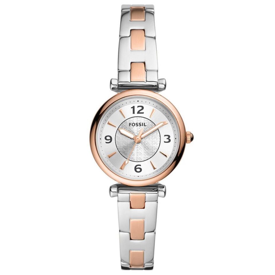 Fossil FES5201 28 mm Rose Gold / Metalik Gri Kadın Kol Saati