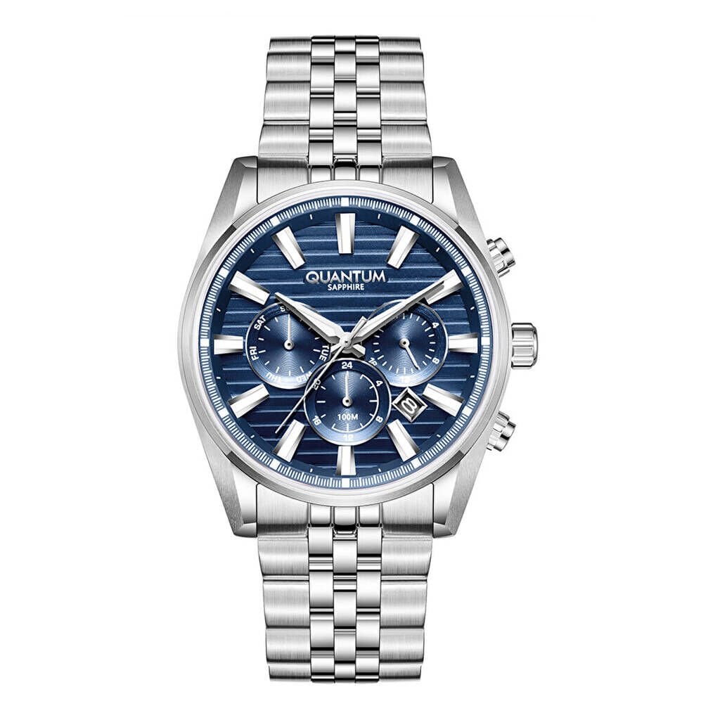 Quantum PWG1194.390 Quartz Çelik Gri Lacivert Kadran Safir 42 mm Erkek Kol Saati
