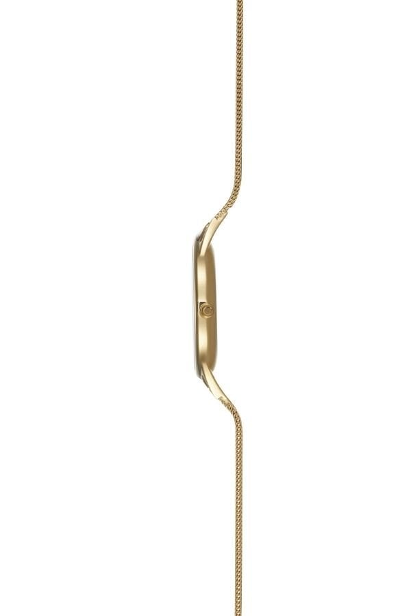 Obaku Denmark V302LXGWMG Quartz Çelik Hasır Altın Rengi Beyaz Kadran Safir Cam 32 mm Kadın Kol Saati