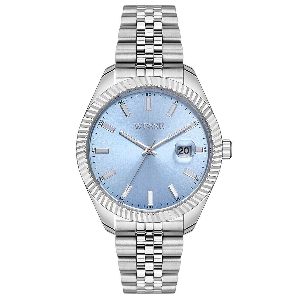 Wesse WWG208207 Quartz Çelik Gri Mavi Kadran 43 mm Erkek Kol Saati
