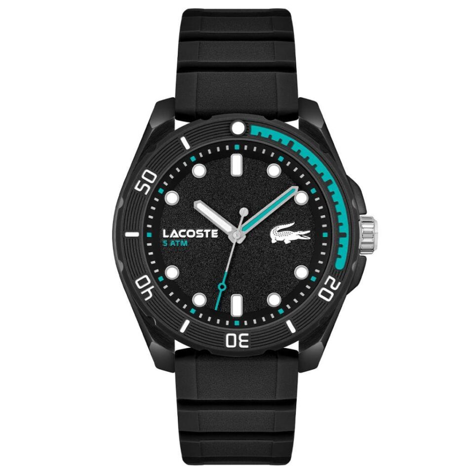 Lacoste 2011284 Quartz Silikon Siyah 44 mm Erkek Kol Saati