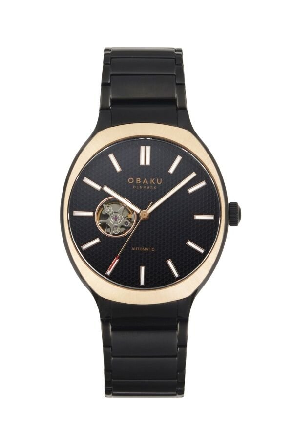 Obaku Denmark V303GTMBSB Otomatik Çelik Siyah Safir Cam 10 ATM 41 mm Erkek Kol Saati