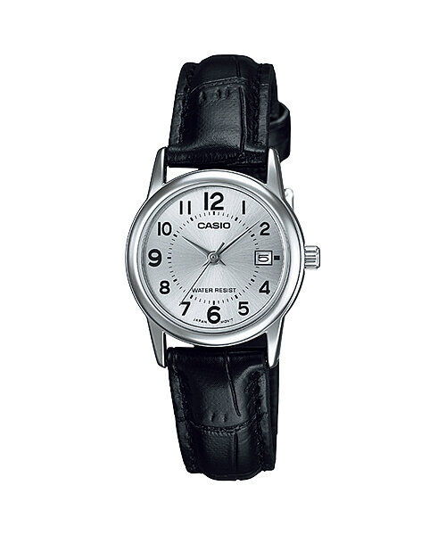 Casio LTP-V002L-7BUDF Quartz Deri Siyah Gri Kadran 25 mm Kadın Kol Saati