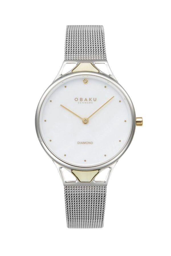 Obaku Denmark V302LXCWMC Quartz Çelik Hasır Gri Safir Cam 32 mm Kadın Kol Saati