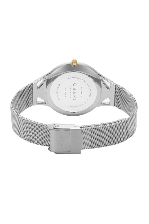 Obaku Denmark V302LXCWMC Quartz Çelik Hasır Gri Safir Cam 32 mm Kadın Kol Saati