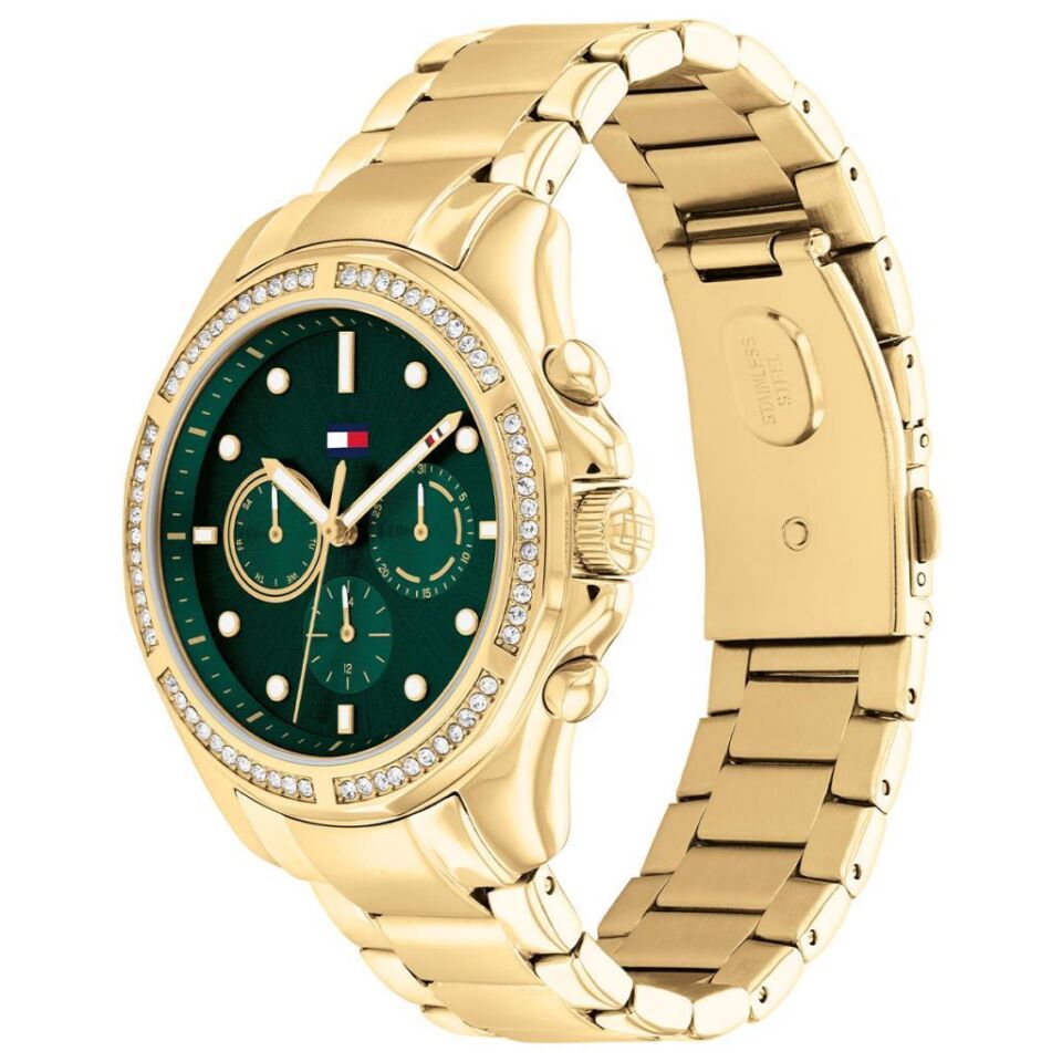 Tommy Hilfiger TH1782614 Quartz Çelik Altın Rengi Yeşil Kadran 41 mm Kadın Kol Saati