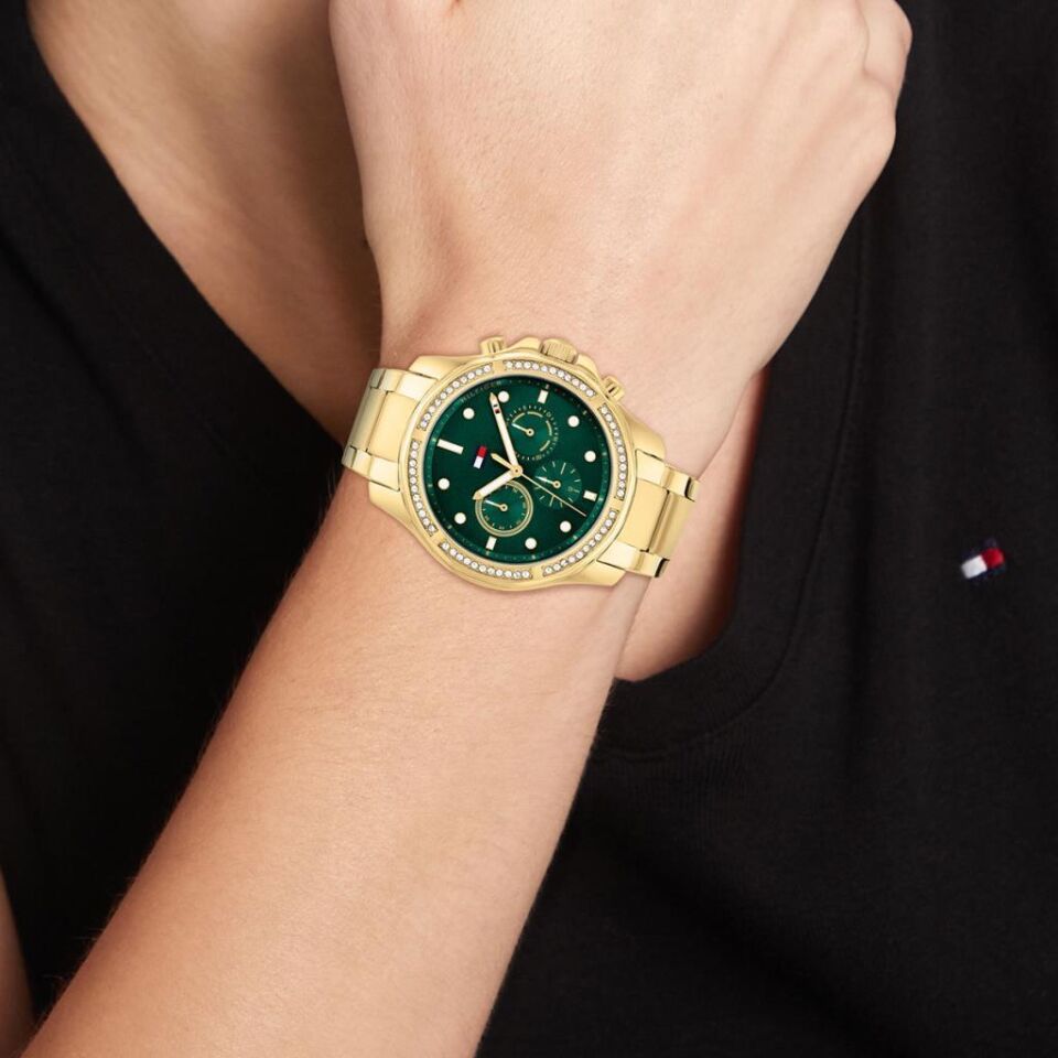 Tommy Hilfiger TH1782614 Quartz Çelik Altın Rengi Yeşil Kadran 41 mm Kadın Kol Saati