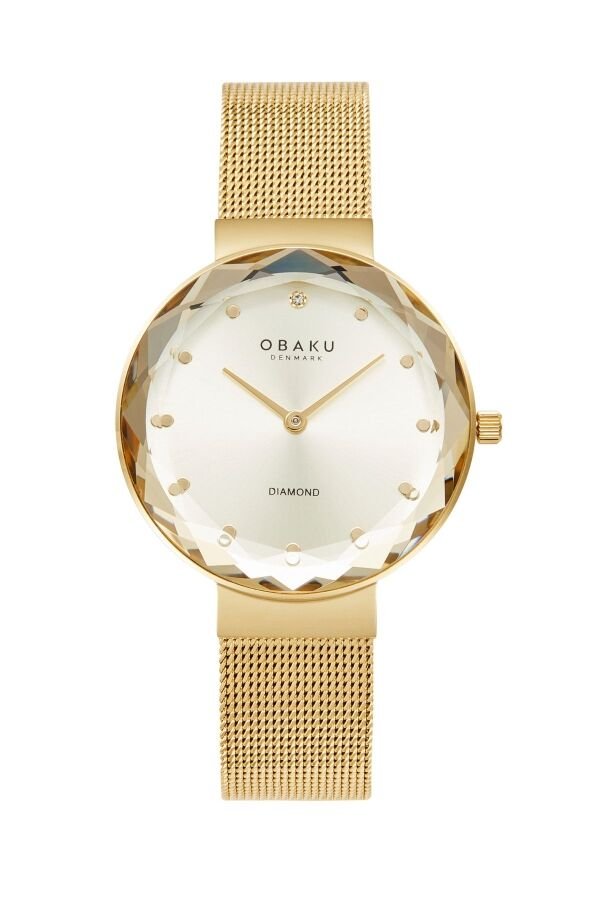 Obaku Denmark V300LXGGMG Quartz Çelik Hasır Altın Rengi Safir Cam 32 mm Kadın Kol Saati