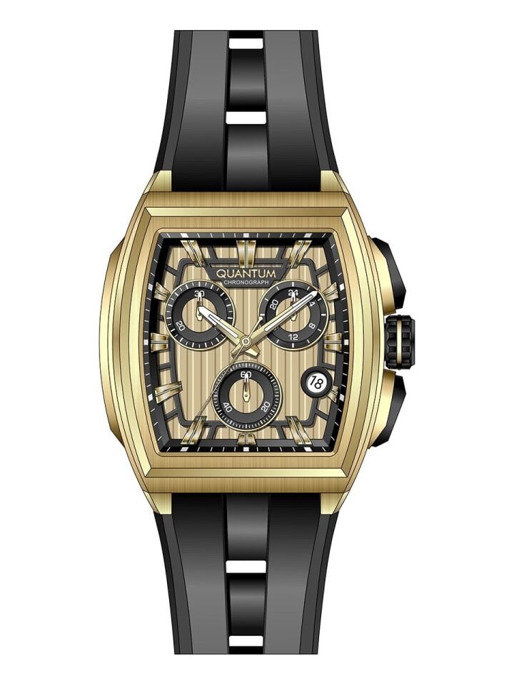 Quantum HNG1279.111 Quartz Silikon Siyah 47 mm Erkek Kol Saati