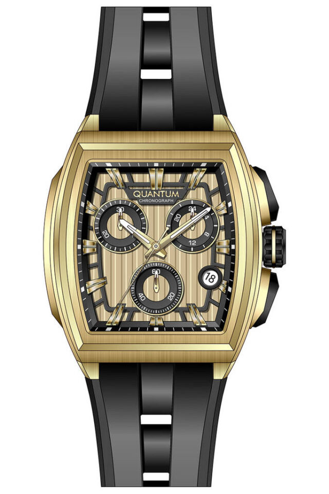 Quantum HNG1279.111 Quartz Silikon Siyah 47 mm Erkek Kol Saati