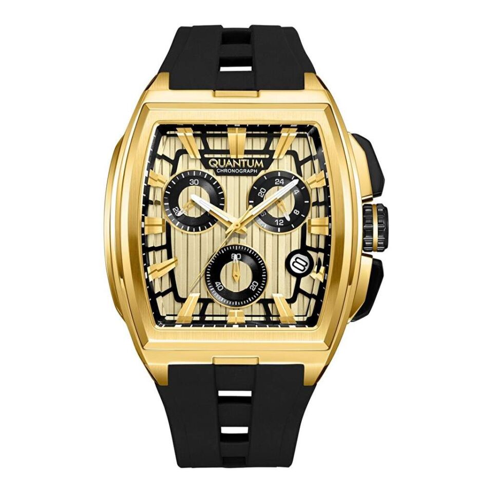 Quantum HNG1279.111 Quartz Silikon Siyah 47 mm Erkek Kol Saati