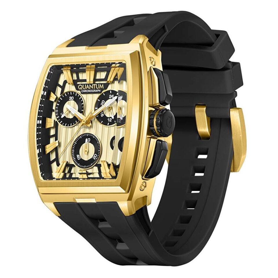 Quantum HNG1279.111 Quartz Silikon Siyah 47 mm Erkek Kol Saati