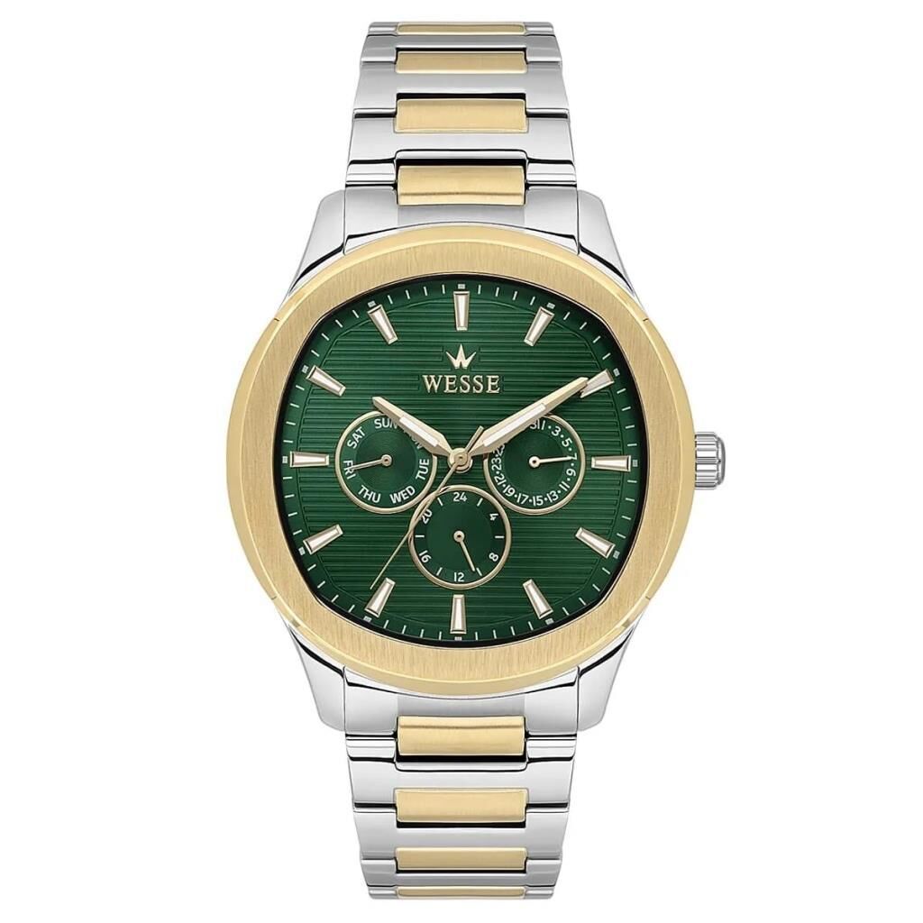 Wesse WWG402904 Quartz Çelik Altın/Gri Yeşil Kadran 44 mm Erkek Kol Saati