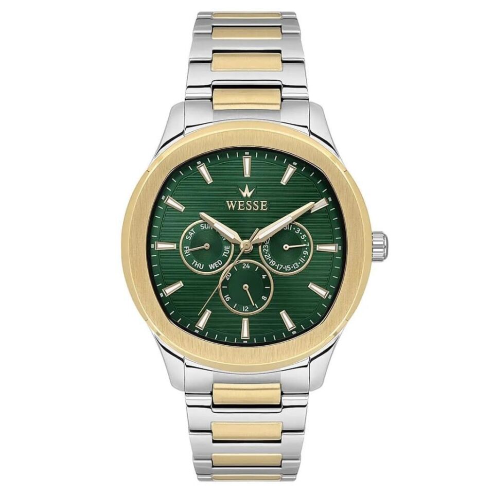 Wesse WWG402904 Quartz Çelik Altın/Gri Yeşil Kadran 44 mm Erkek Kol Saati