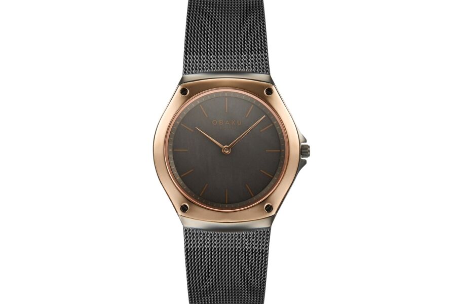 Obaku Denmark V316LXDJMJ Quartz Hasır Kordon Siyah Safir Cam 33 mm Kadın Kol Saati