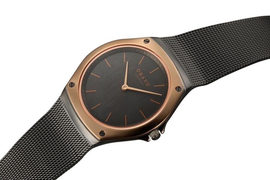 Obaku Denmark V316LXDJMJ Quartz Hasır Kordon Siyah Safir Cam 33 mm Kadın Kol Saati