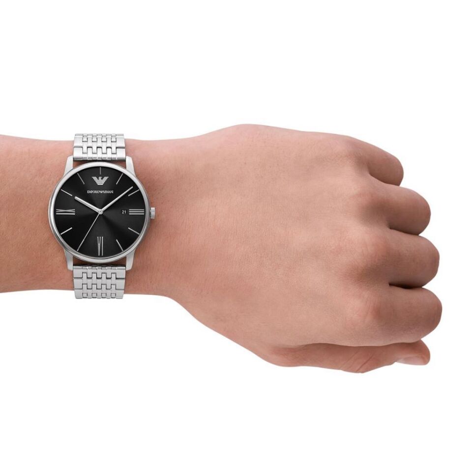 Emporio Armani AR11600 Quartz Çelik Gri Siyah Kadran 42 mm Erkek Kol Saati