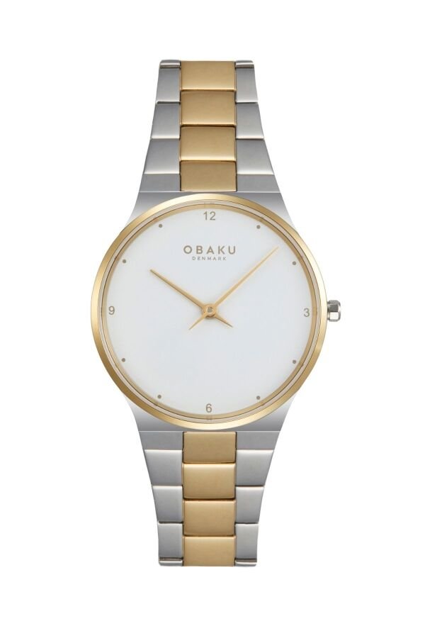Obaku Denmark V305LXFWSF Quartz Çelik Altın/GriBeyaz Kadran Safir Cam 32 mm Kadın Kol Saati