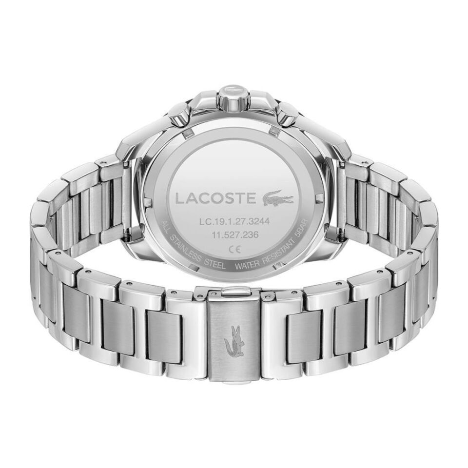 Lacoste 2011342 Quartz Çelik Gri Siyah Kadran 44 mm Erkek Kol Saati