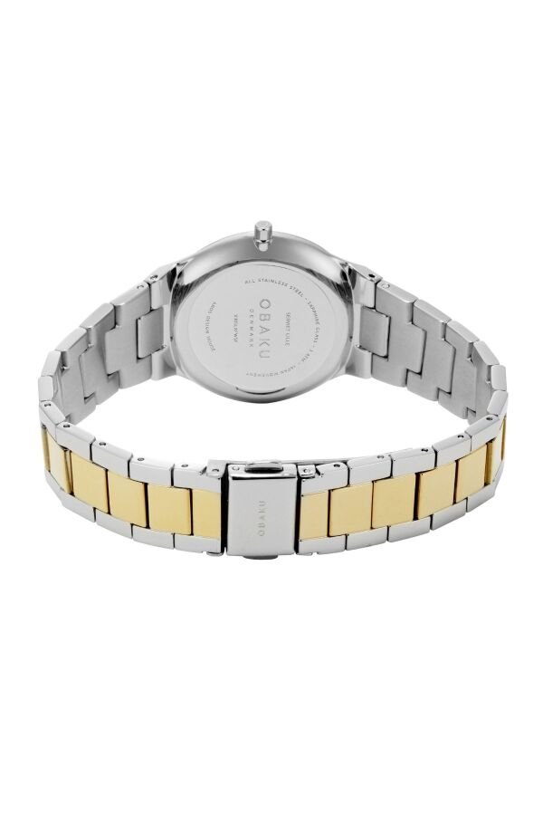 Obaku Denmark V305LXFWSF Quartz Çelik Altın/GriBeyaz Kadran Safir Cam 32 mm Kadın Kol Saati