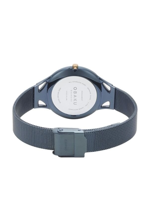 Obaku Denmark V302LXLLML Quartz Çelik Hasır Lacivert Safir Cam 32 mm Kadın Kol Saati