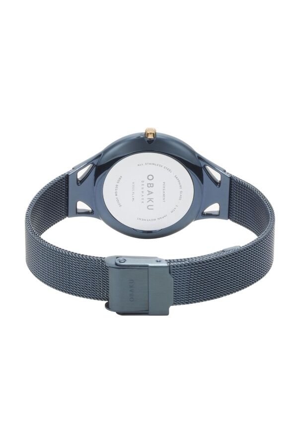 Obaku Denmark V302LXLLML Quartz Çelik Hasır Lacivert Safir Cam 32 mm Kadın Kol Saati