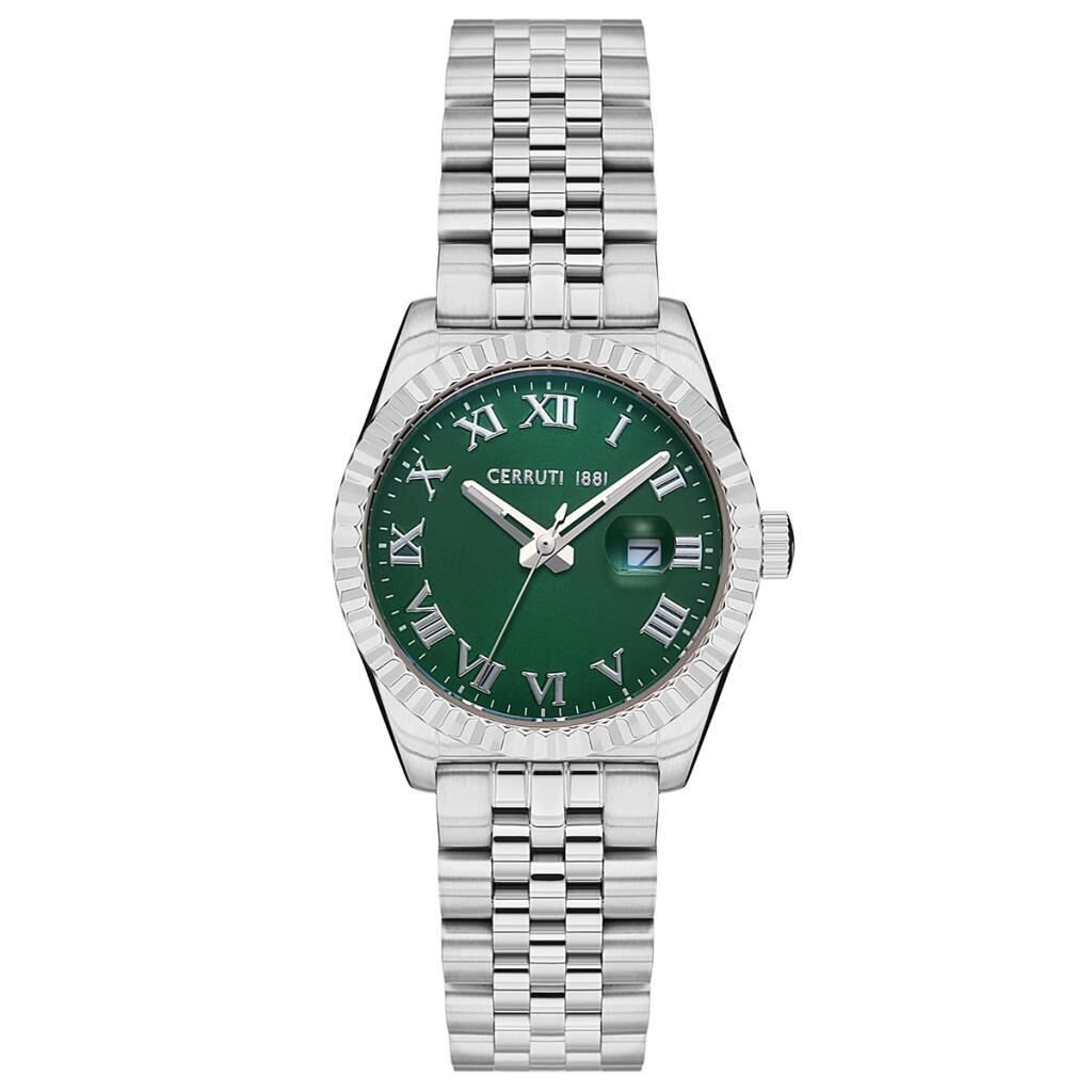 CERRUTI 1881 CIWLG0037901 Quartz Çelik Gri Yeşil Kadran 31 mm Kadın Kol Saati