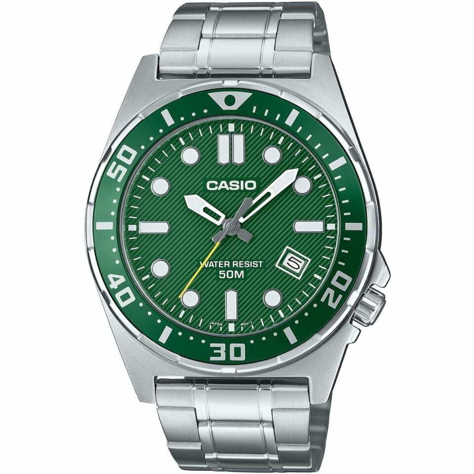 Casio MTD-135D-3AVDF Quartz Çelik Gri Yeşil Kadran 44 mm Erkek Kol Saati